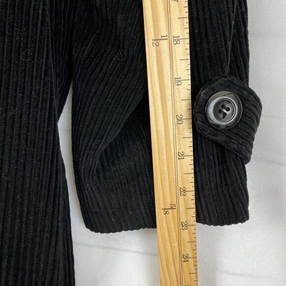 Blair Corduroy Overcoat Long Trench Coat Men S Black Matrix Dark Gothic Grunge - Picture 7 of 8